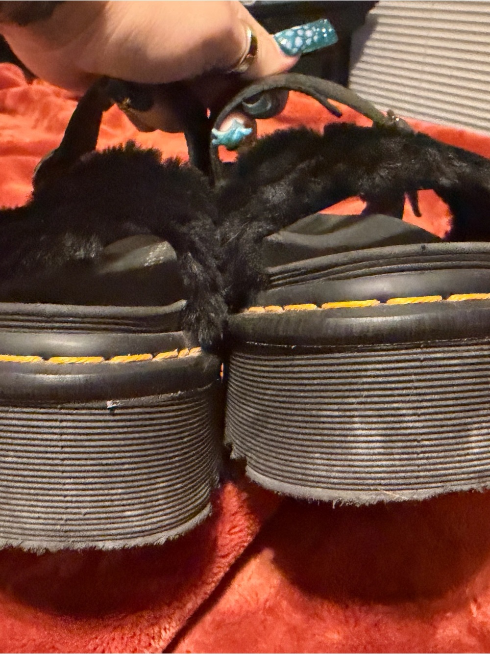 Doc Martens Voss Fluffy Faux Sandals - Picture 2 of 6